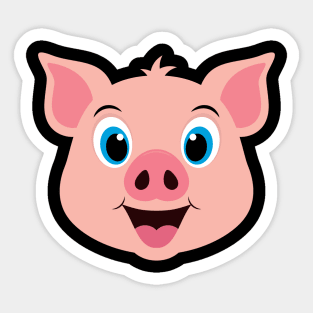 Cute Pig Face Design Sticker